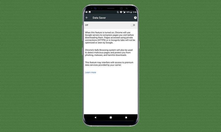 oszczędzanie danych chrome
