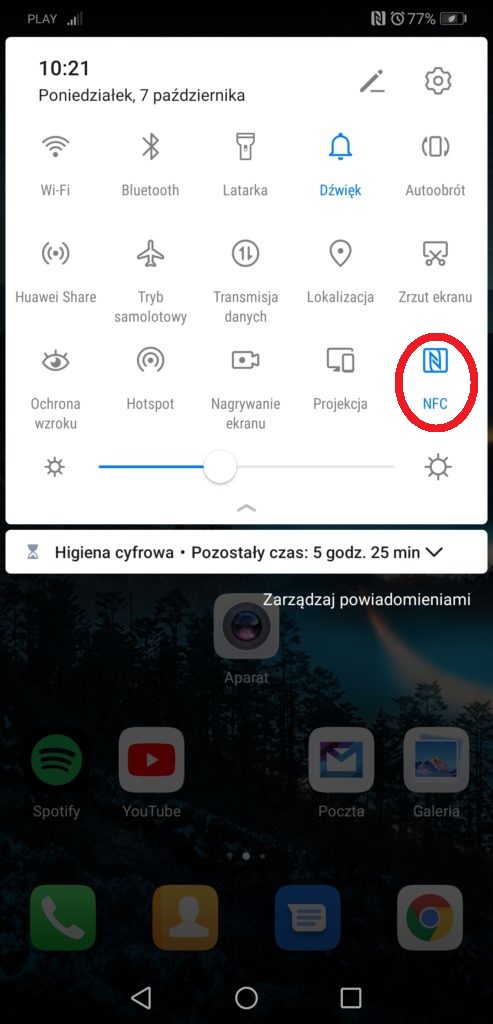 jak włączyć nfc