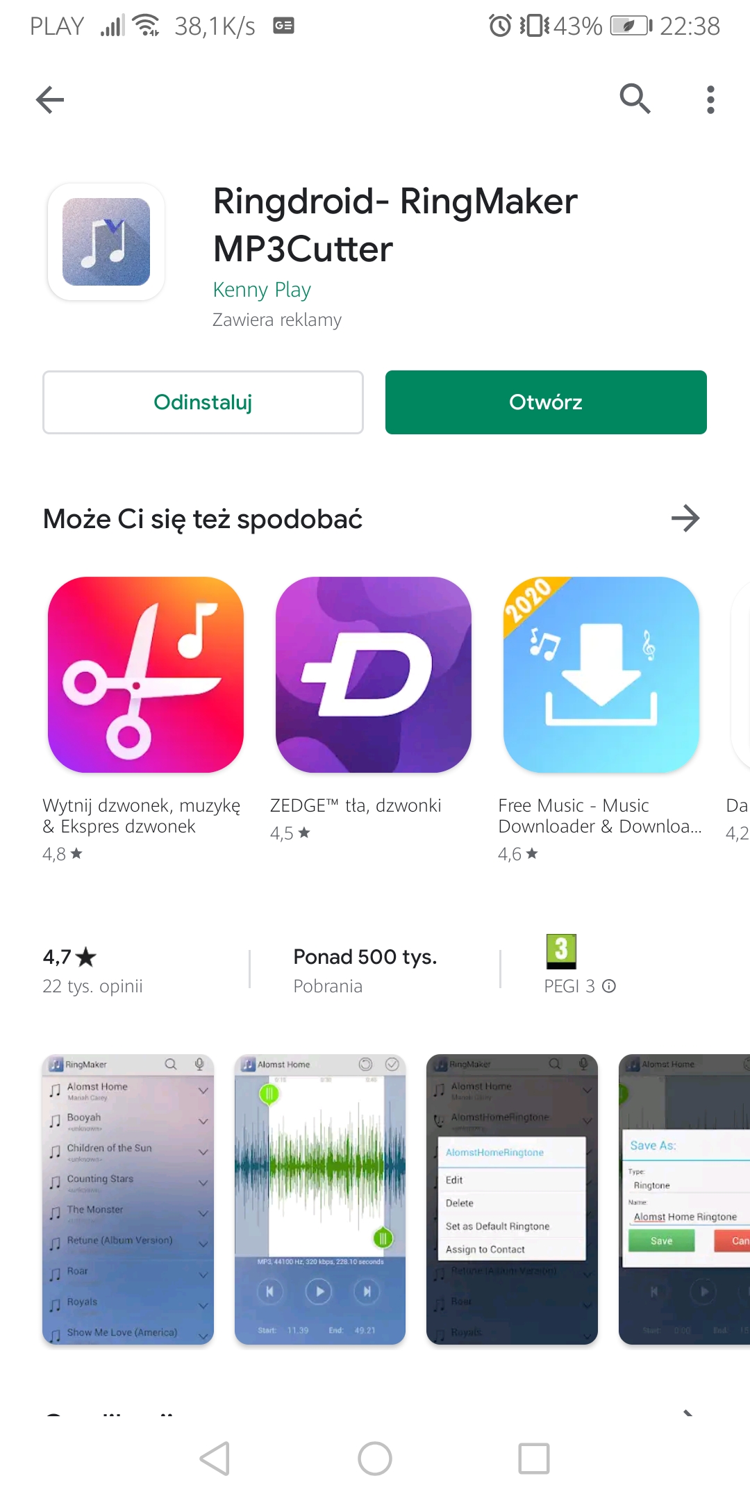 Aplikacja do tworzenia własnych dzwonków