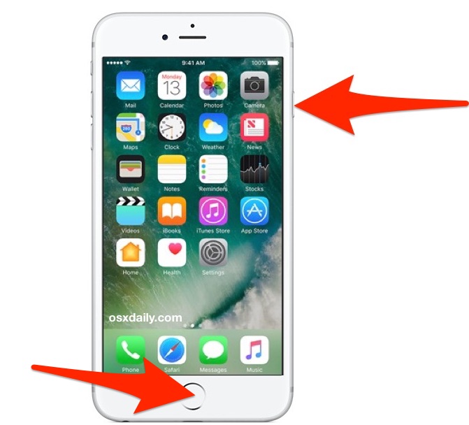 zrzut ekranu w iphone