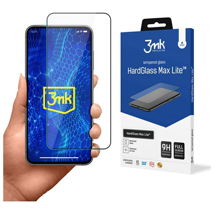 Szkło hartowane 3MK HardGlass Max Lite   do Samsung Galaxy S24+ czarny