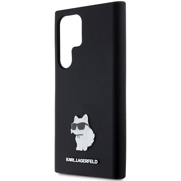 Etui Karl Lagerfeld KLHCS24LSMHCNPK S24 Ultra S928 czarny/black hardcase Silicone Choupette Metal Pin