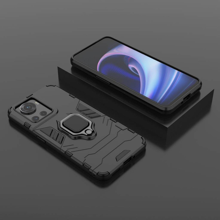 Ring Armor pancerne hybrydowe etui pokrowiec + magnetyczny uchwyt OnePlus Ace czarny