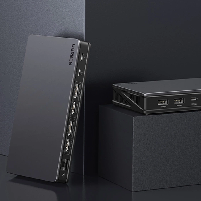 Adapter HUB UGREEN CM615 USB-C do 2x USB-A, 1x USB-C 3.1, 2x HDMI, 2x DP,  SD/TF, RJ45