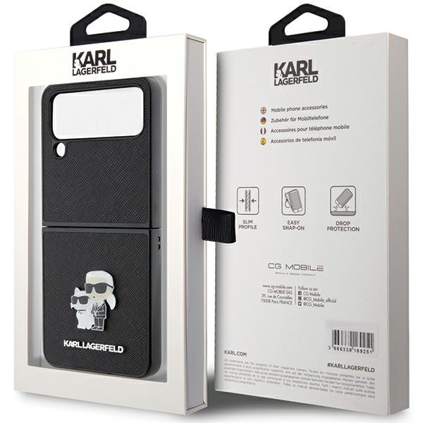 Etui Karl Lagerfeld KLHCZF4SAKCNPK Samsung Galaxy Z Flip4 F721 hardcase czarny/black Saffiano Karl&Choupette Pin Case