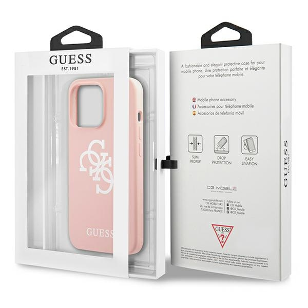 Etui GUESS Apple iPhone 13 13 Pro Silicone 4G Logo Różowy Hardcase