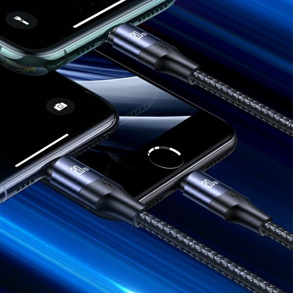 USAMS Kabel U71 USB-C na Lightning 1,2m 20W PD Fast Charge czarny/black SJ521USB01 (US-SJ521)