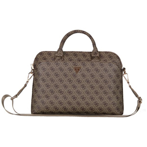 Torba Guess 4G Zipper Pocket Triangle Logo 15" brązowy