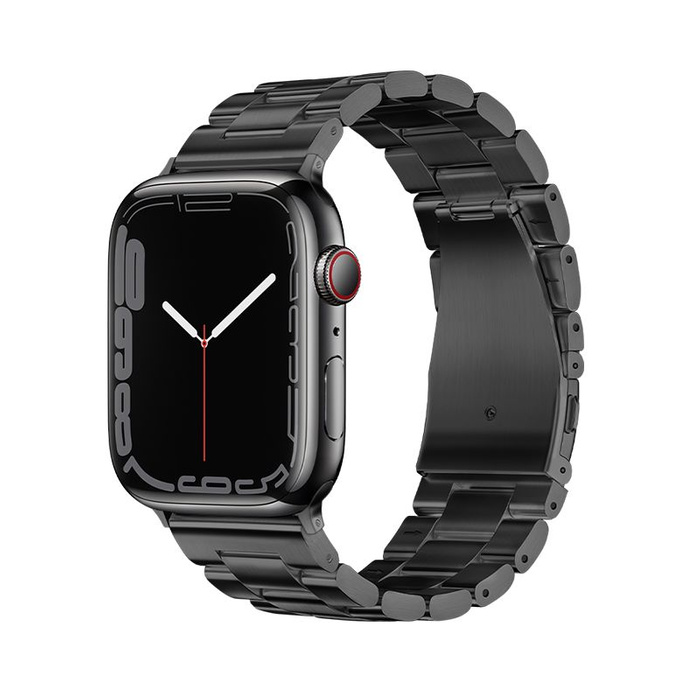 Pasek do Apple Watch Forcell F-Design FA10 zatrzask stal 42 / 44 / 45 / 49 mm czarny