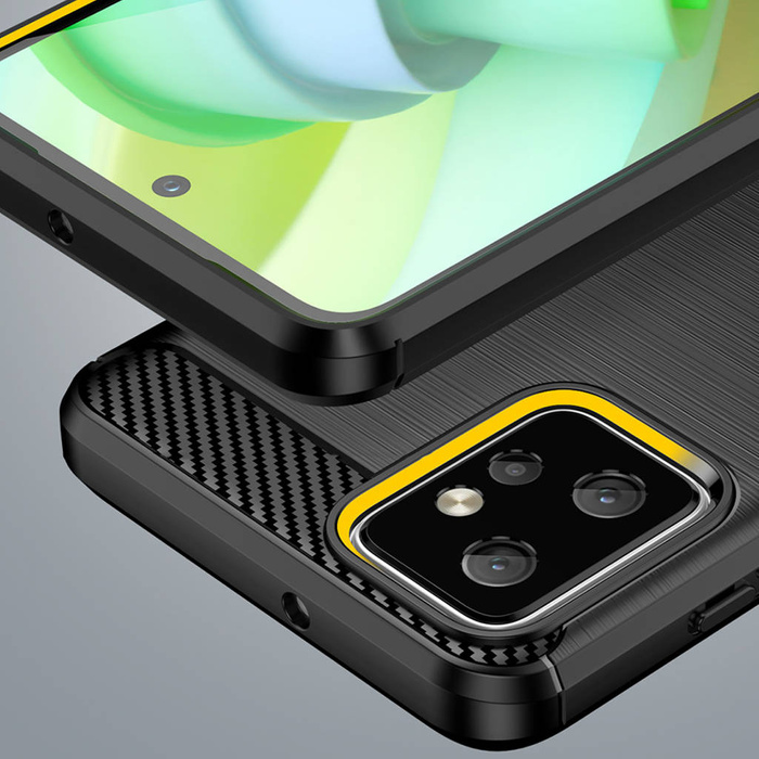 Etui Carbon Case etui do Motorola Moto G Power 2023 elastyczny silikonowy karbonowy pokrowiec czarne Case