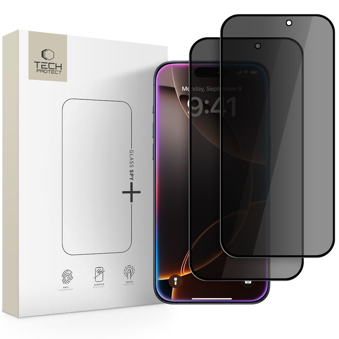 SZKŁO PRYWATYZUJĄCE TECH-PROTECT IPHONE 16 PRO MAX / 17 PRO MAX GLASS SPY+ 2-PACK  PRIVACY