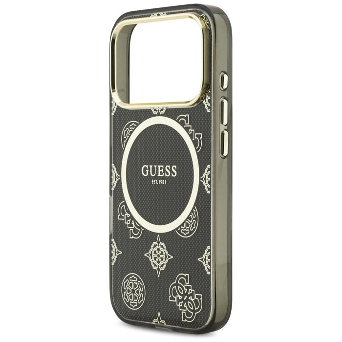 Etui Guess IML Peony Dot MagSafe do      iPhone 17 Pro czarny