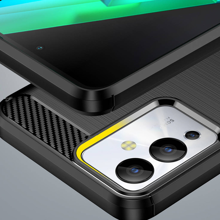 Etui Carbon Case etui do Infinix Note 12i elastyczny silikonowy karbonowy pokrowiec czarne Case