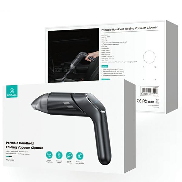 USAMS Składany Mini Odkurzacz bezprzewodowy YAJ series czarny/black XCQZB25901 (US-ZB259)