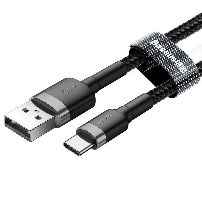 Kabel USB-C BASEUS Cafule QC 3.0 2A 2m szaro-czarny