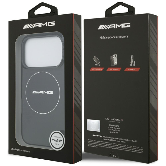 Etui AMG Double Layer Transparent        Smocked MagSafe do iPhone 17 Pro czarny