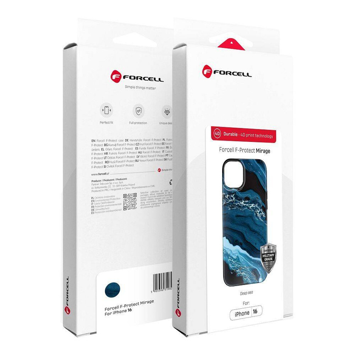 Etui na iPhone 16 Forcell F-Protect Mirage zgodny z MagSafe Military Drop-Test deep sea