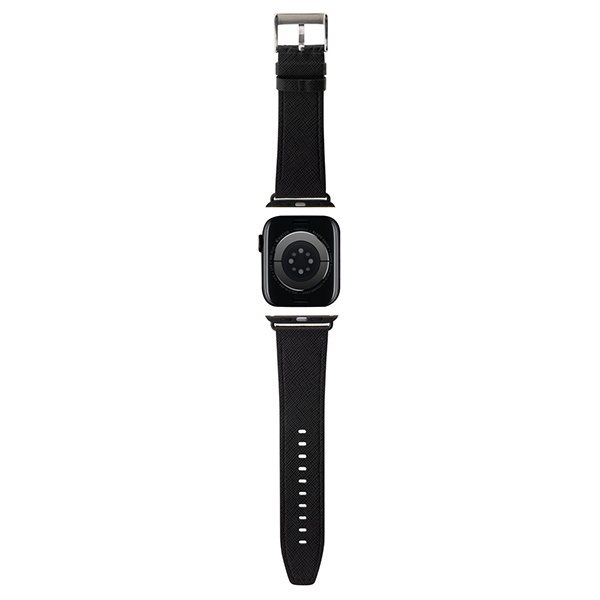 Pasek Karl Lagerfeld Pasek KLAWMSAKLHPK Apple Watch 38 / 40 / 41mm czarny/black strap Saffiano Monogram