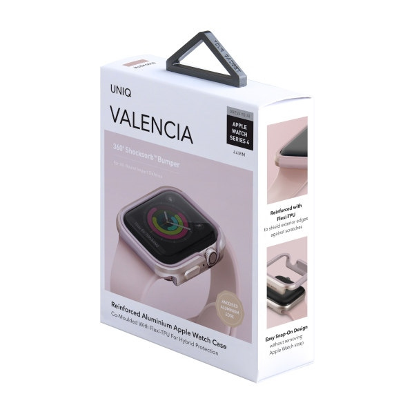 UNIQ etui Valencia Apple Watch Series 4/5/6/SE 44mm. różowo-złoty/blush gold pink
