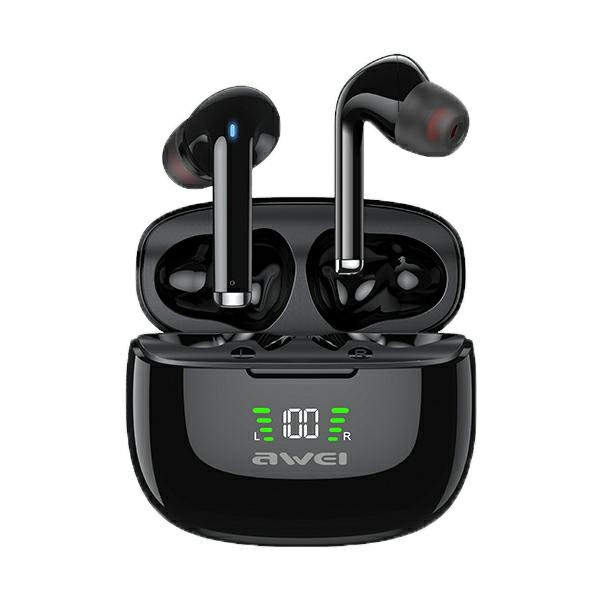 Słuchawki Bezprzewodowe AWEI Bluetooth 5.2 TA8 TWS Sportowe Stacja Dokująca Czarny
