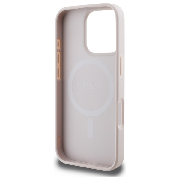 Etui Guess iPhone 16 Pro Max różowy/pink MagSafe 4G Printed Stripes