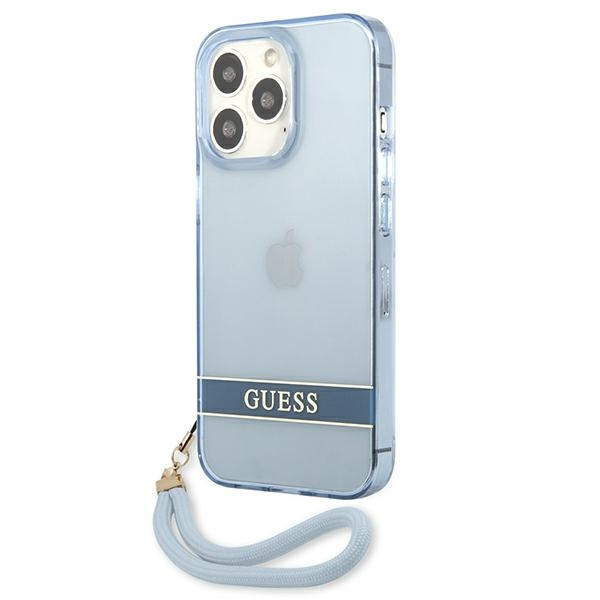 Etui GUESS Apple iPhone 13 13 Pro Translucent Stap Niebieski Hardcase