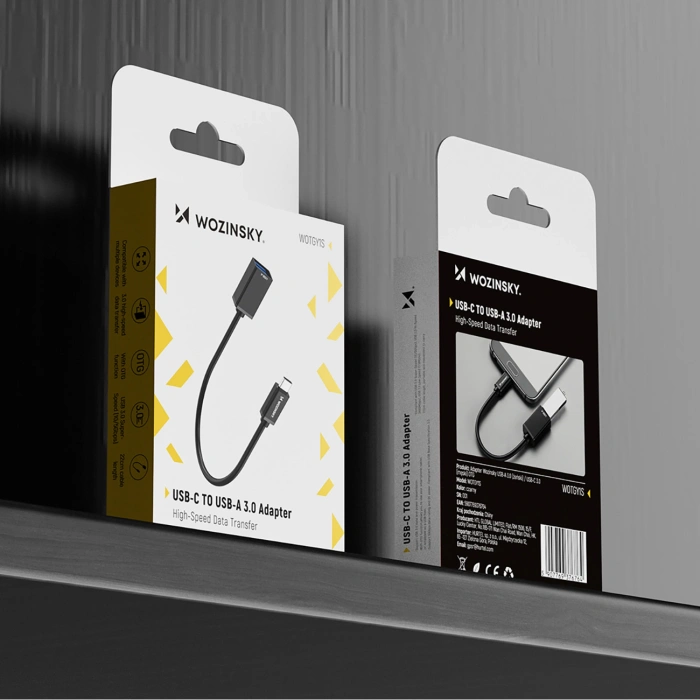Adapter Wozinsky WOTGY1S USB-C 3.0 (męski) - USB-A 3.0 (żeński) OTG - czarny