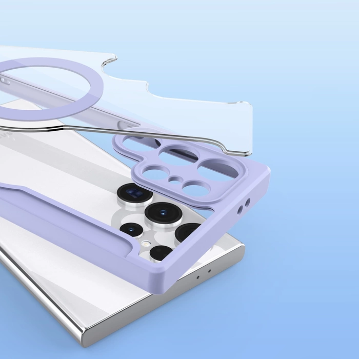 Etui Dux Ducis Skin X Pro do Samsung Galaxy S24 Ultra z magnetycznym ringiem i klapką - fioletowe