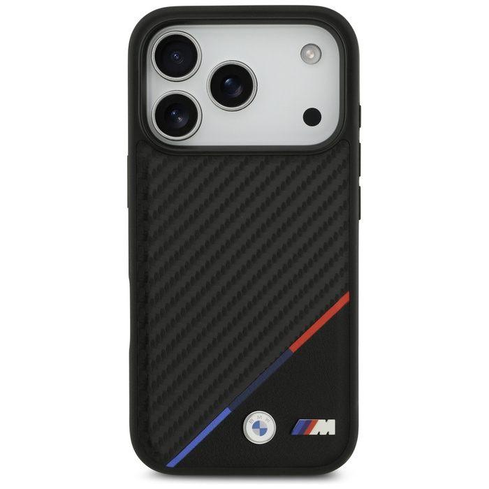Etui BMW M Carbon Tricolor Line MagSafe  do iPhone 17 Pro czarny