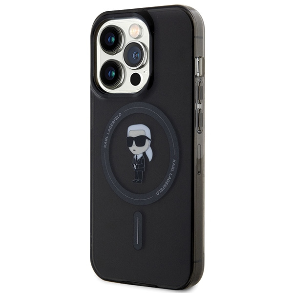 Etui Karl Lagerfeld KLHMP15LHFCKNOK iPhone 15 Pro 6.1" czarny/black hardcase IML Ikonik MagSafe Case