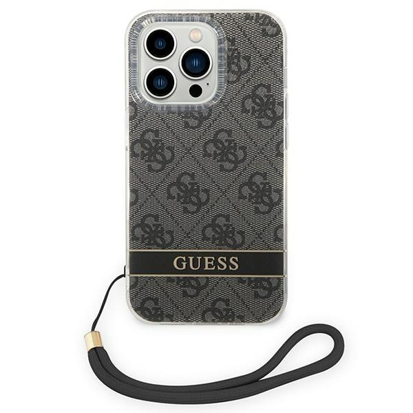 Etui GUESS Apple iPhone 14 Pro Max 4G Print Strap Czarny Hardcase