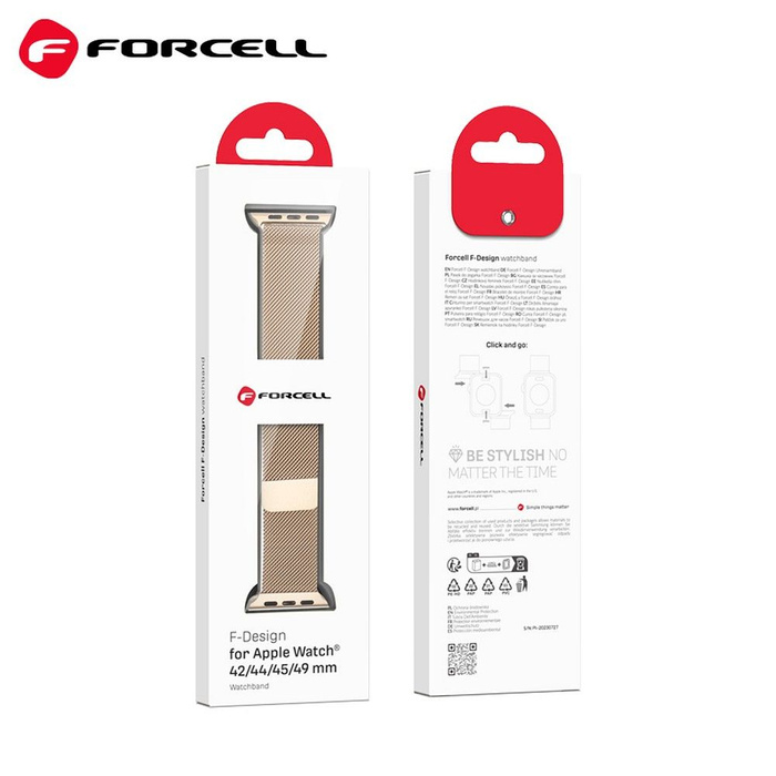 FORCELL F-DESIGN FA03 pasek do APPLE Watch 38 / 40 / 41 mm złoty