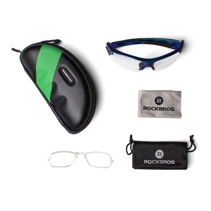 Okulary rowerowe Rockbros 10069 fotochromowe UV400 - niebieskie