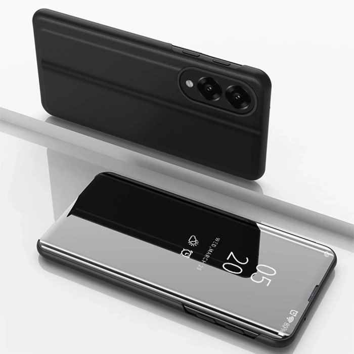 Etui Clear View Case na Samsung Galaxy S25 Edge pokrowiec z klapką - czarne