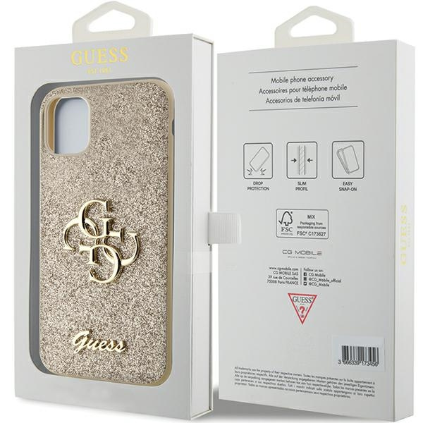 Etui Oryginalne Etui GUESS Hardcase GUHCN61HG4SGD do iPhone 11 (Fixed Glitter Big 4G / złoty) Case