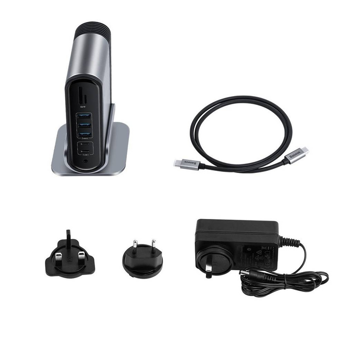 Stacja Dokująca BASEUS Working Station HUB USB-C 16w1 Szary