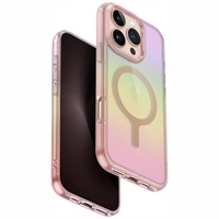 Etui UNIQ Iridescia do iPhone 16 Pro Magclick Charging pink prism
