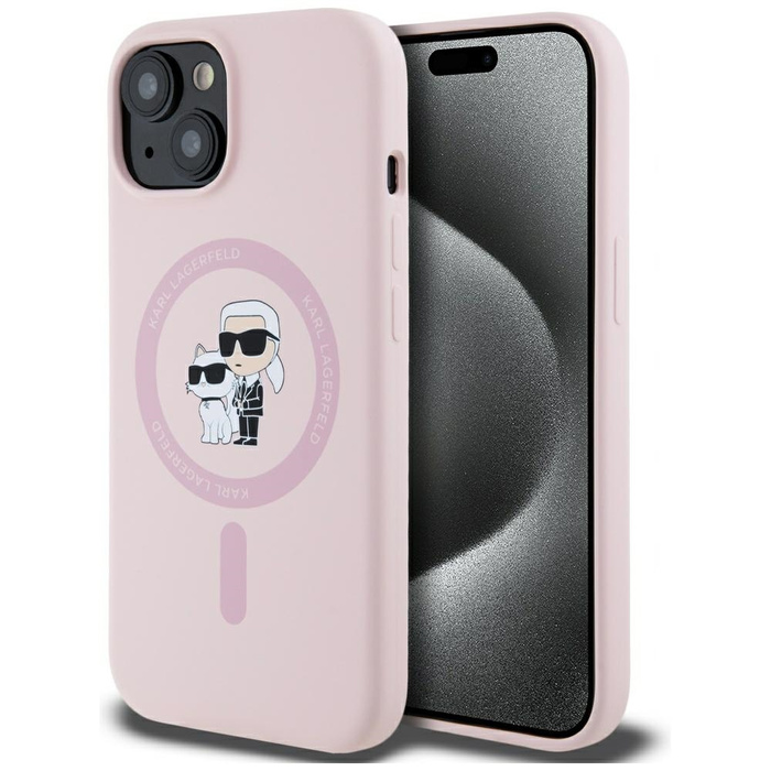Etui Karl Lagerfeld Silicone             Karl&Choupette MagSafe do iPhone 15 różowy