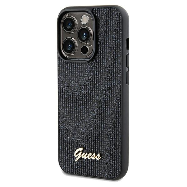 Etui Guess GUHCP13LPMSDGSK iPhone 13 Pro / 13 6.1" czarny/black hardcase Disco Metal Script Case