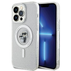 Etui Karl Lagerfeld KLHMP14XHGKCNOT iPhone 14 Pro Max 6.7" transparent hardcase Karl&Choupette Glitter MagSafe Case