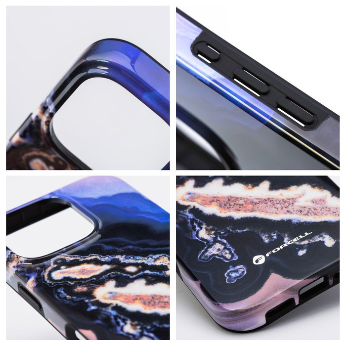 Etui na iPhone 15 Forcell F-Protect Mirage zgodny z MagSafe Military Drop-Test gold island