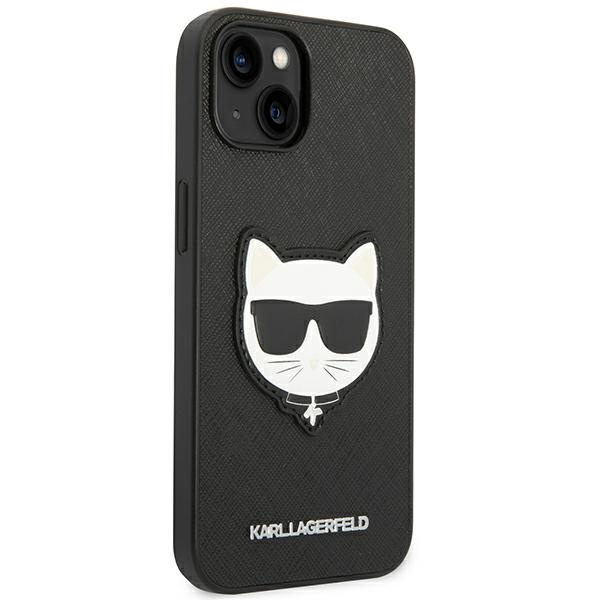 Etui KARL LAGERFELD Apple iPhone 14 Saffiano Choupette Head Patch Czarny Hardcase