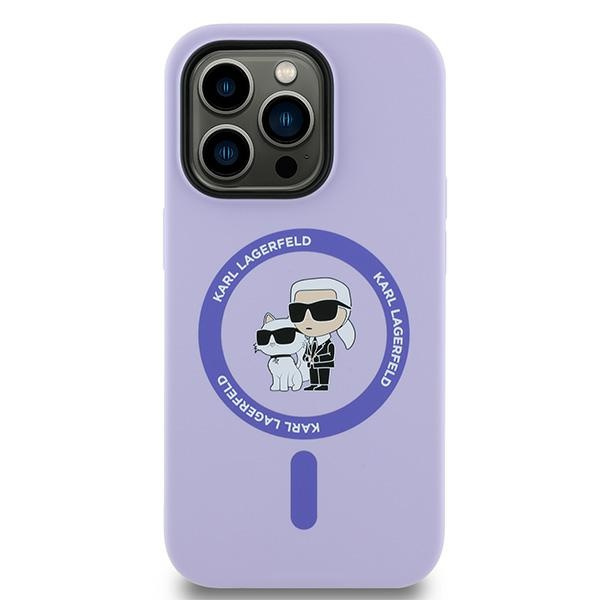 Karl Lagerfeld KLHMP14LSCMKCRHU iPhone 14 Pro 6.1" fioletowy/purple HC MagSafe Silicone KC Heads Ring
