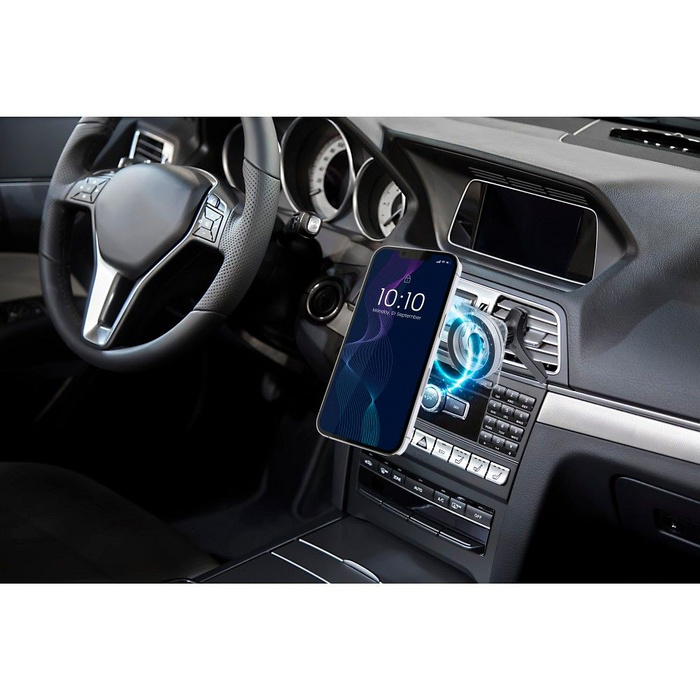 Uchwyt na telefon do samochodu magnetyczny zgodny z MagSafe Forcell F-Grip MagPro do kratki czarny