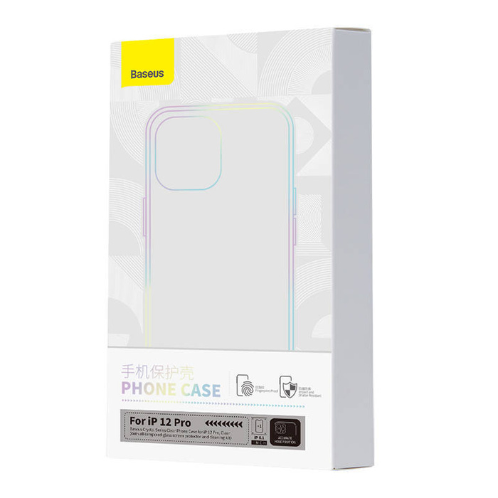 Etui Baseus Crystal Series Clear do iPhone 12 Pro (przeźroczyste) + szkło hartowane + zestaw czyszczący