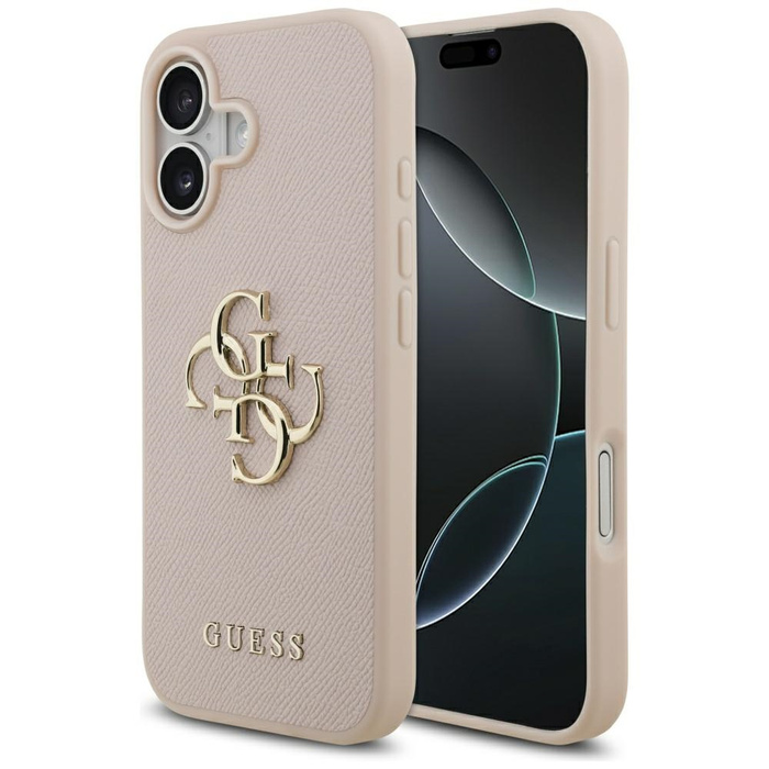 Etui Guess Grained Big 4G & Classic Logo do iPhone 17 różowy