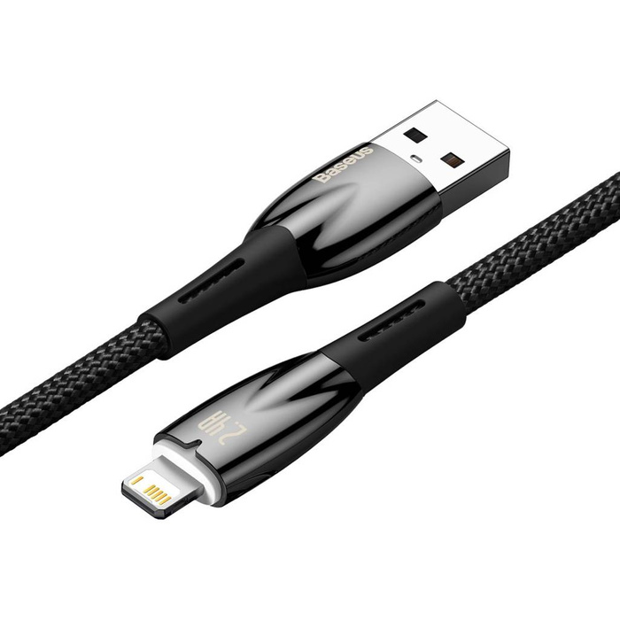 Baseus Glimmer Series kabel z szybkim ładowaniem USB - Lightning 480Mb/s 2.4A 1m czarny