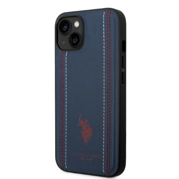 Etui US Polo USHCP14SPFAV iPhone 14 6,1" granatowy/navy blue Leather Stitch