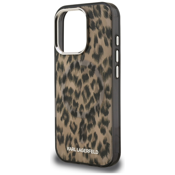 Etui Karl Lagerfeld iPhone 16 Pro IML Leopard Pattern MagSafe Brązowy
