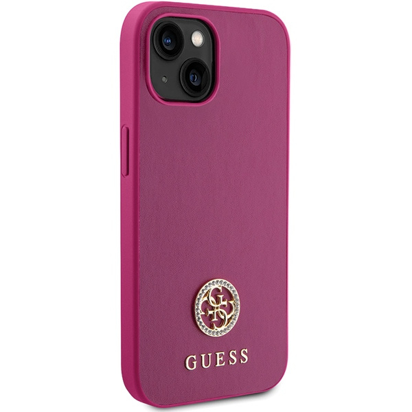 Etui Guess GUHCP15SPS4DGPP iPhone 15 6.1" różowy/pink hardcase Strass Metal Logo